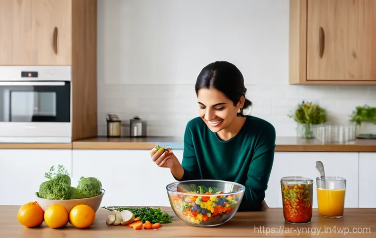 에너지 절약을 위한 주말 브런치 레시피 - Image Prompt 1: The Efficient Weekend Prep**