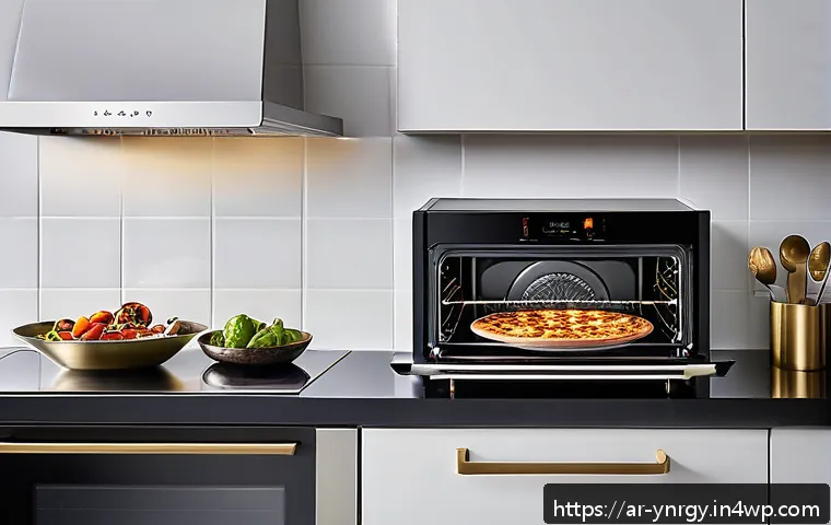 필요한 요리 기구로 에너지 절약하기 - A modern Arabic kitchen featuring a sleek smart multifunction oven that combines grilling, steaming,...